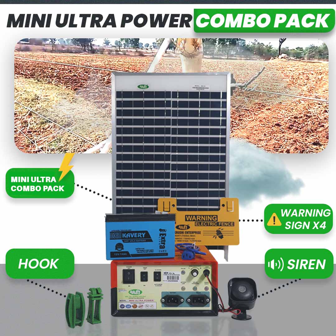 Ultra Mini Solar Zatka Machine / With Battery Combo Pack